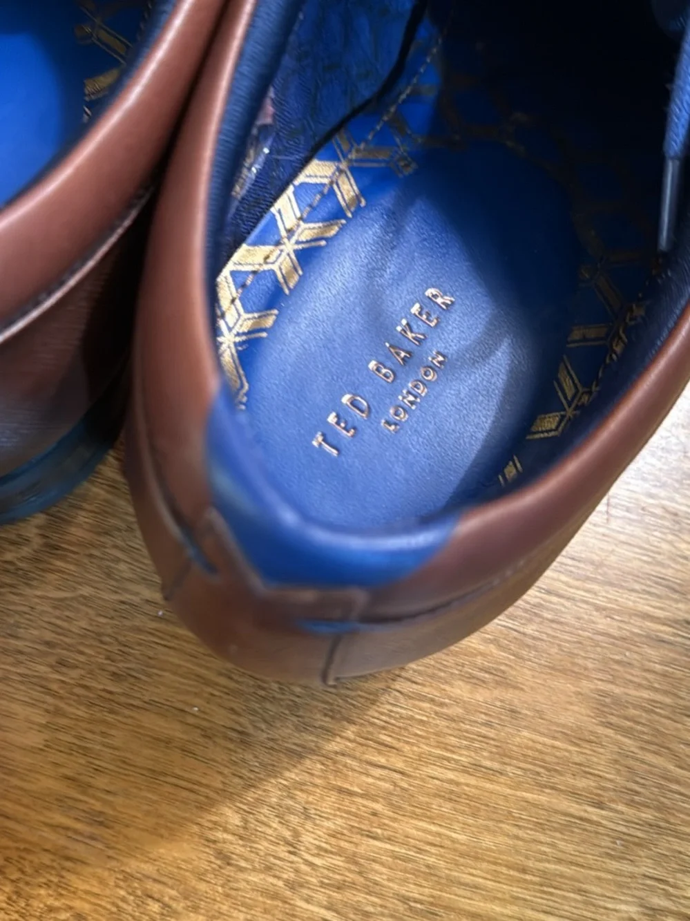 Ted Baker Brown Leather Derbys with Blue Detailing